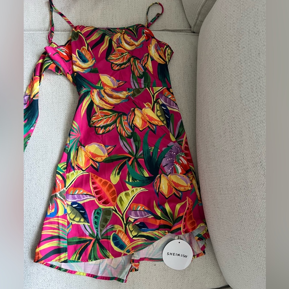 SHEIN Tropical Pink Dress size 6